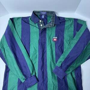 Gant Green and Blue Striped Polo Sweatshirt